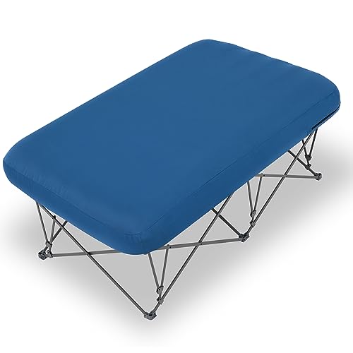 Folding Camping Cot with Inflatable Air Mattress and Carry Bag Y40293