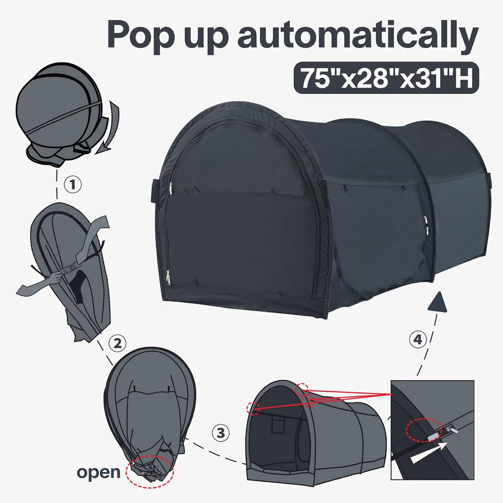 Grey Pop Up Portable One Person Bed Tents 75”x28”x31”H D86754