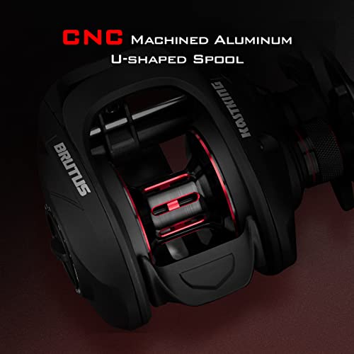 Graphite Frame Baitcasting Fishing Reel, 7.2:1 Gear Ratio, 17.6LB Carbon Fiber Drag E65400