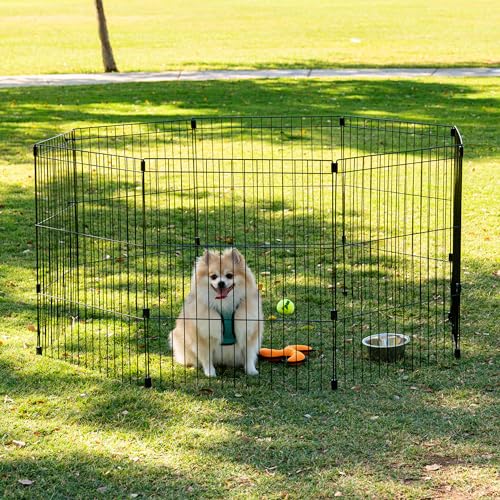 Black 8-Panel 36" Metal Dog Playpen K606