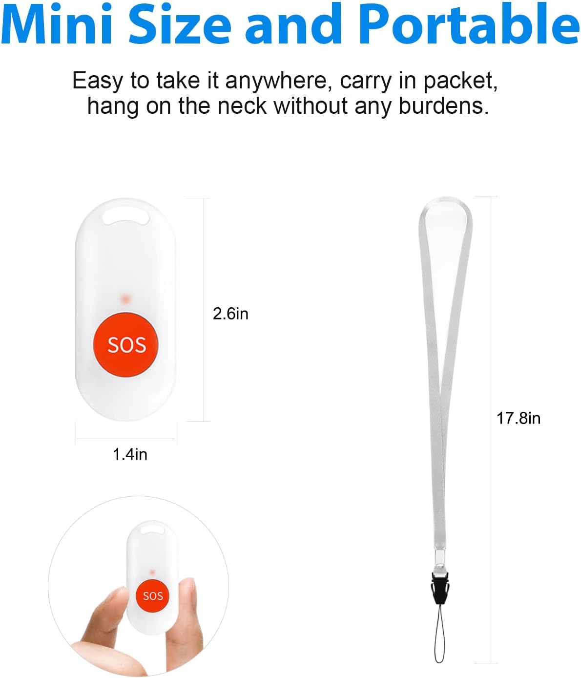 Waterproof SOS Call Button Pager with 600ft Working Range H1816