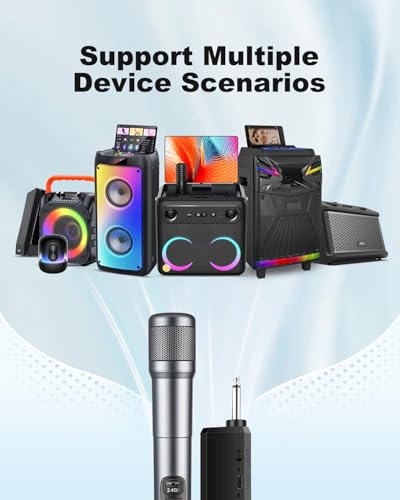 Dual Handheld Dynamic Wireless Microphone with Rechargeable Receiver E67333