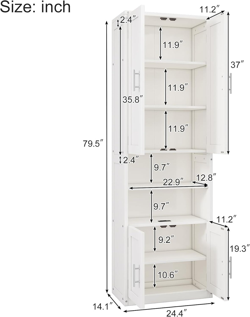 White Queen Size Folding Wall Bed with Desk C123086