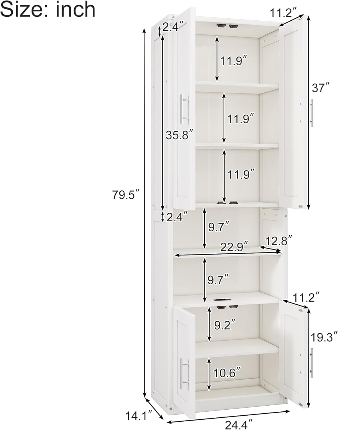 White Queen Size Folding Wall Bed with Desk C123086