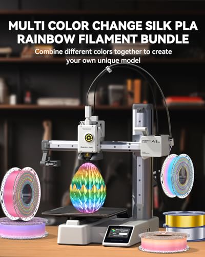 PLA Silk Rainbow 3D Printer Filament Bundle, 8 Rolls, 2kg Total W50278