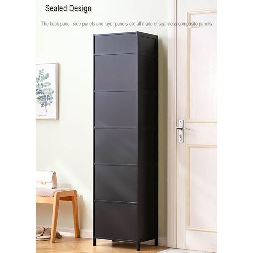 Bamboo Narrow Shoe Storage Cabinet with Doors Z414