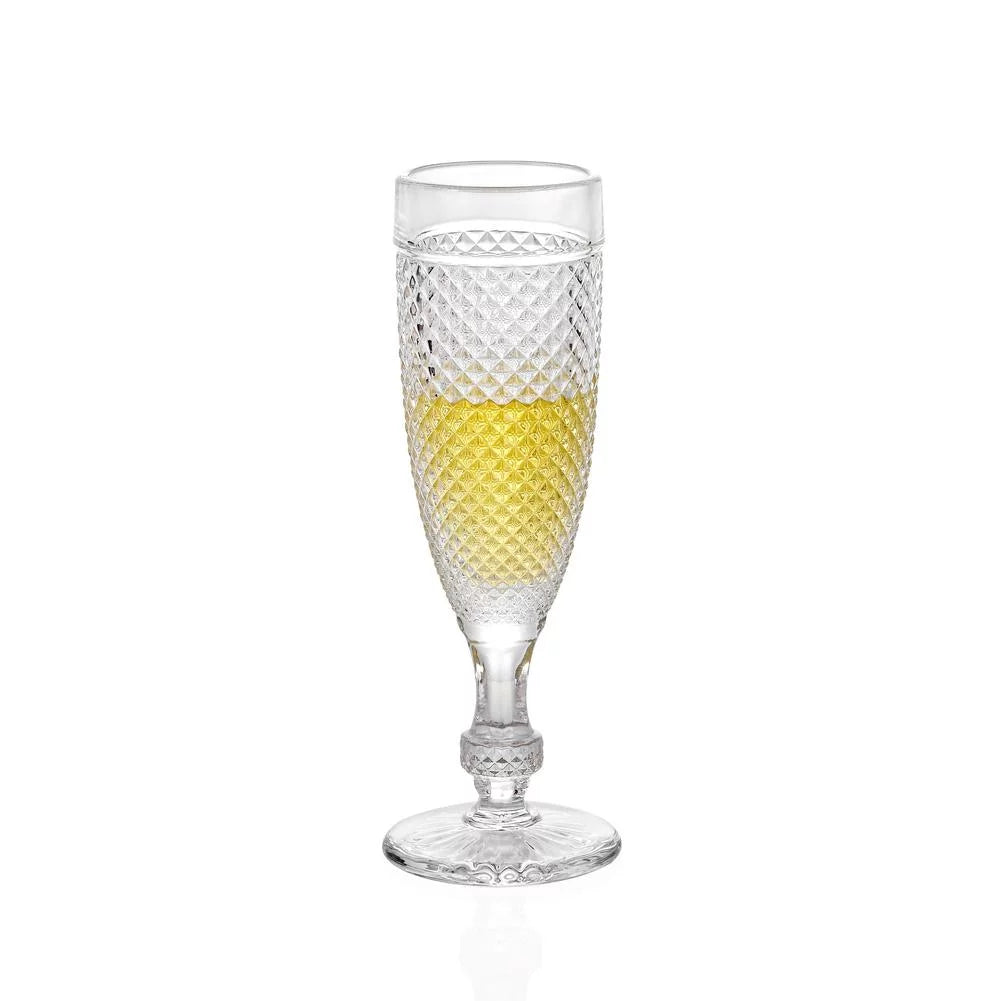 5.1 oz Set of 6 Clear Glass Champagne Flutes Y764703