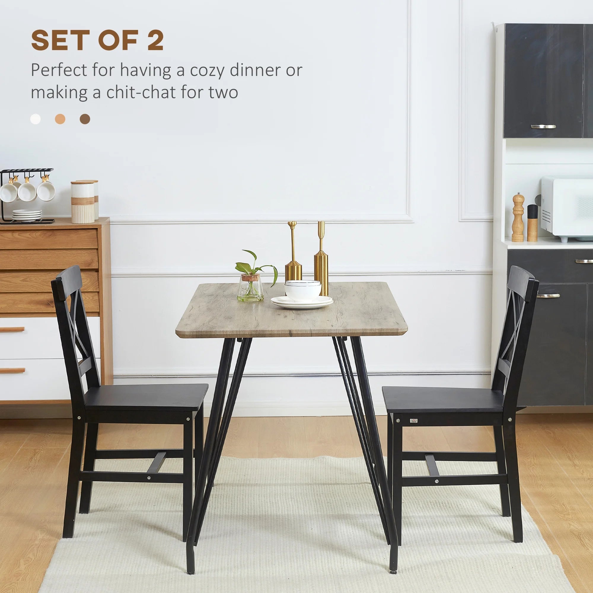 Black Wooden Dining Chairs Set of 4 G2524