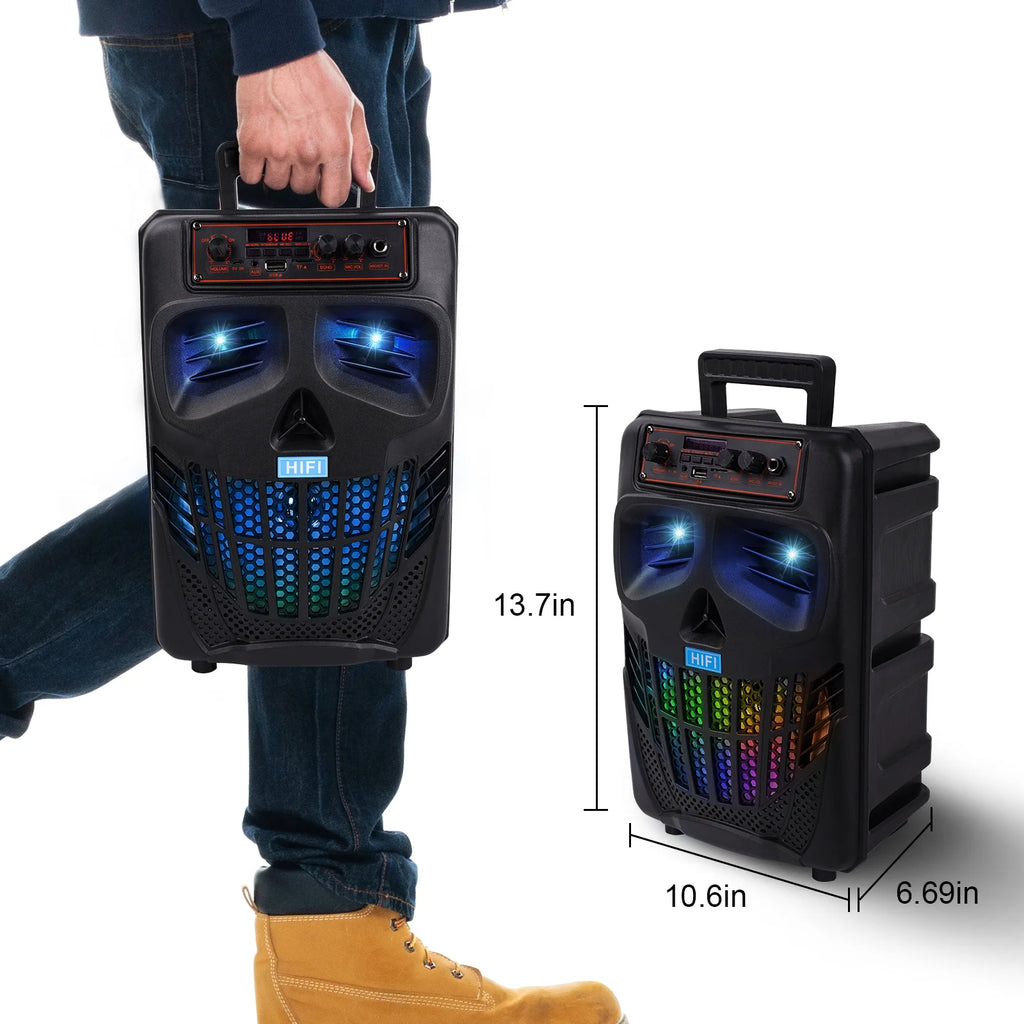 Portable Bluetooth Karaoke Machine with Microphone and RGB Lights O65116