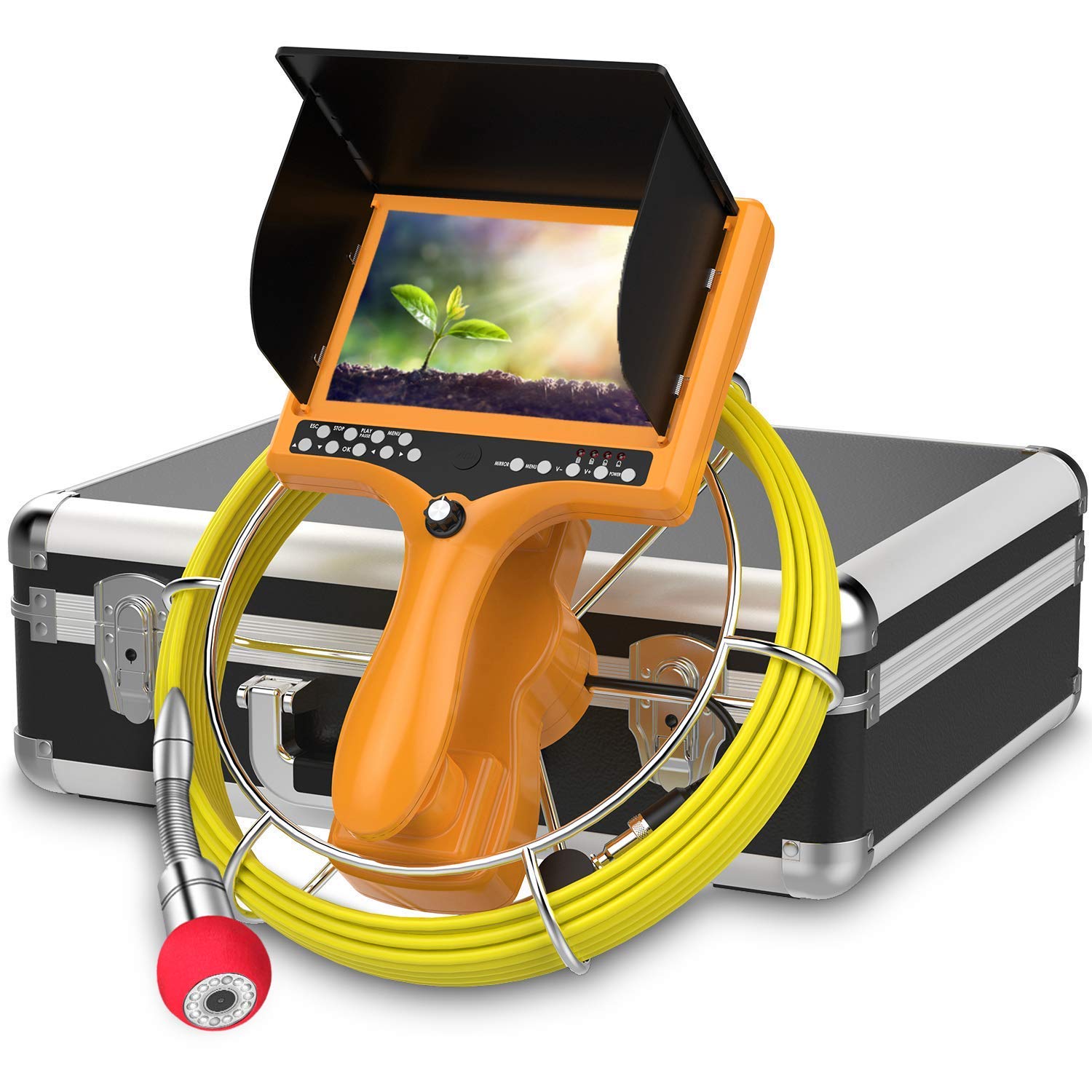 IP68 Waterproof Pipe Inspection Camera with 7TFT Monitor 20M/65ft W860389