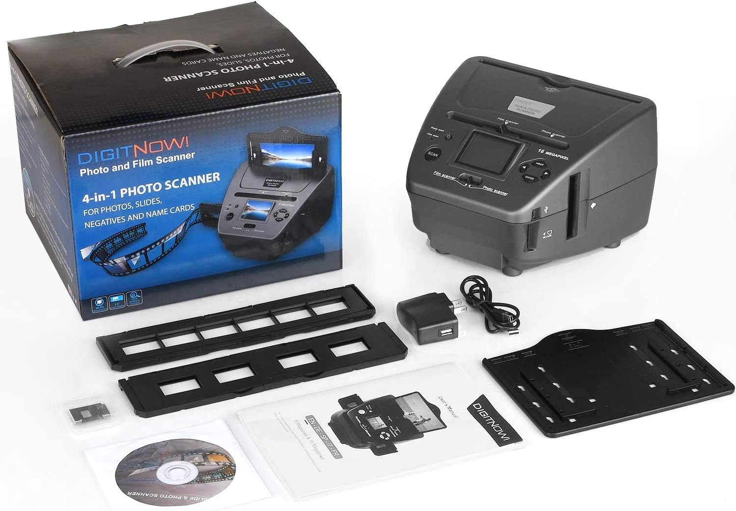 16MP Film Scanner with 2.4" LCD Screen for 35mm Slides and Negatives A8300