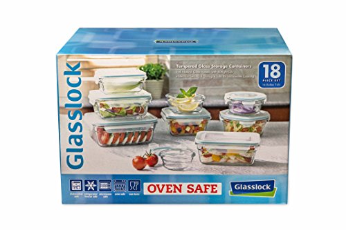 18pc Tempered Glass Storage Container Set Airtight BPA Free H171989