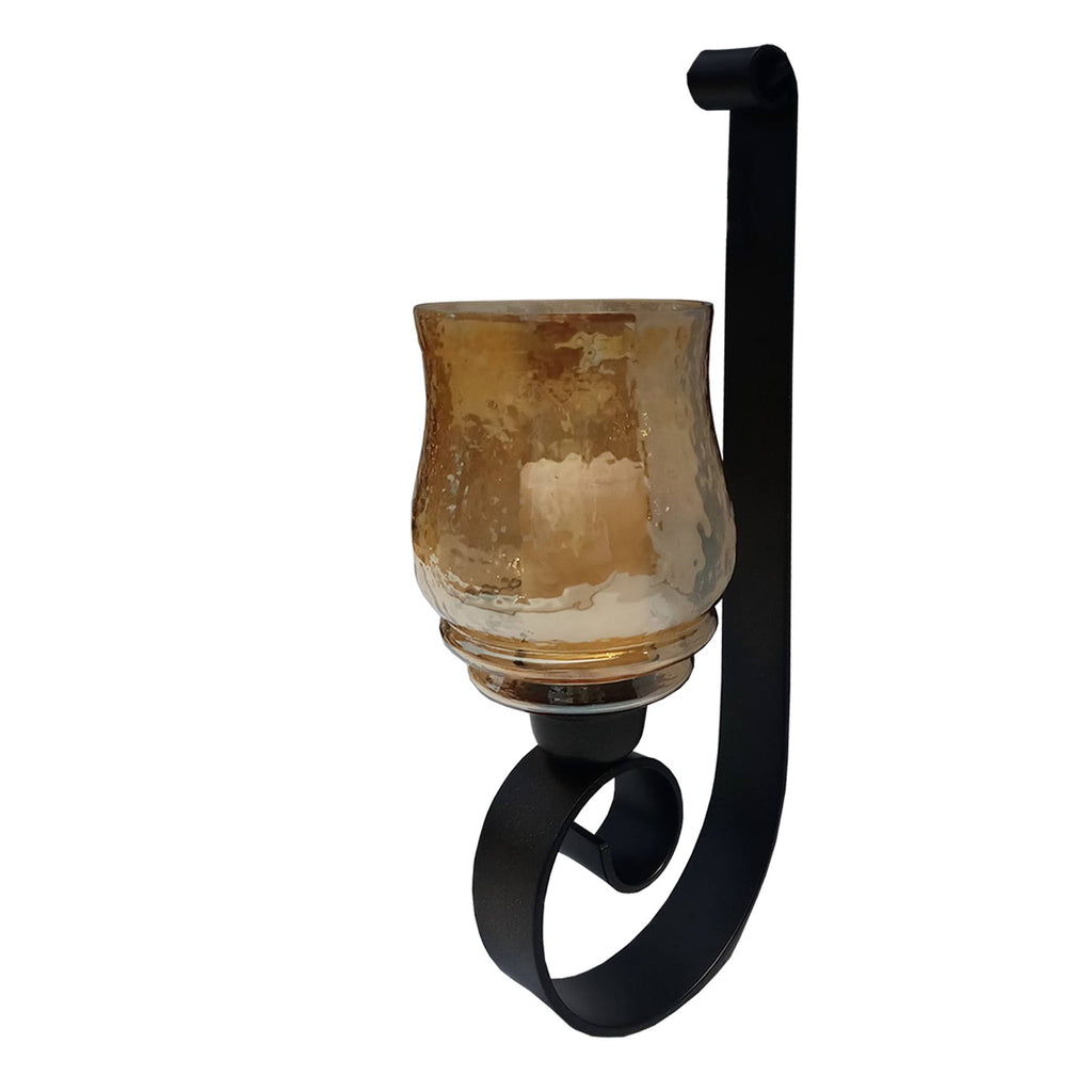 Set of 2 Bronze Metal Candle Holder Sconce Y551623