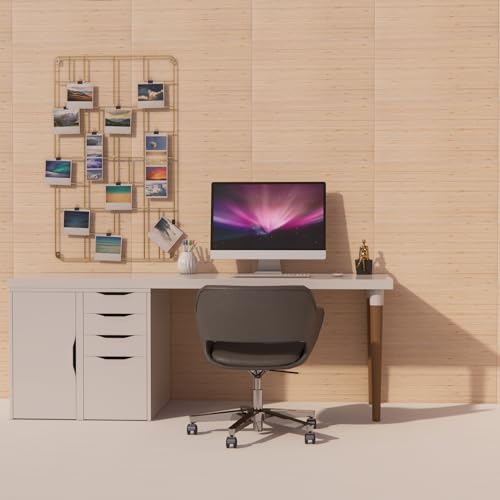 10-Sheet Peel and Stick Wood-Look, 28 in. x 14 in. Waterproof Stick on Wall (Light Oak) L986052