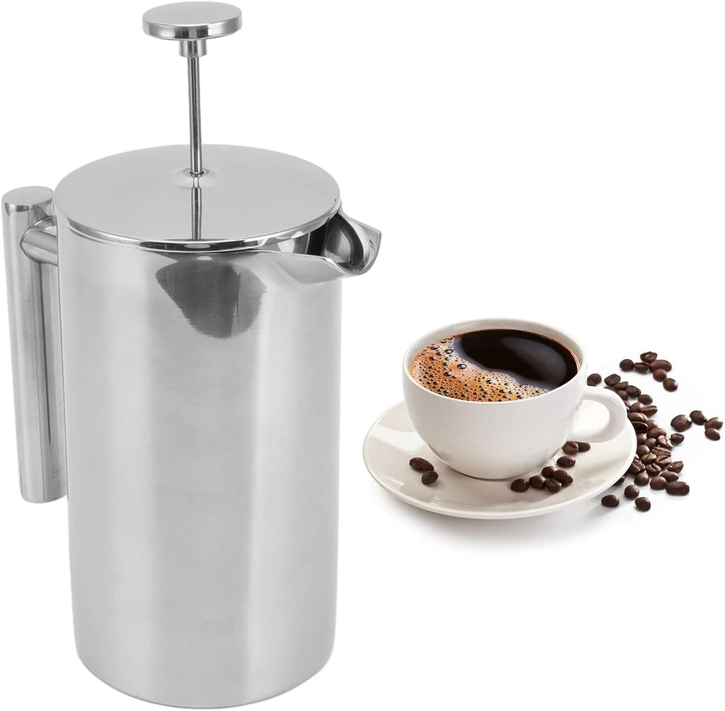 Silver Stainless Steel French Press Coffee Maker 800ML P163
