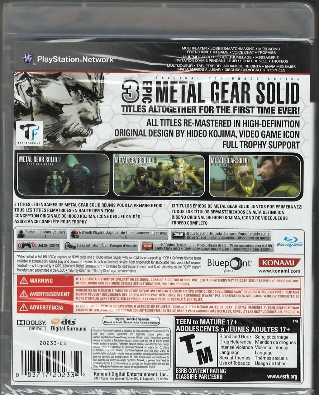 Metal Gear Solid HD Collection PS3 N5371