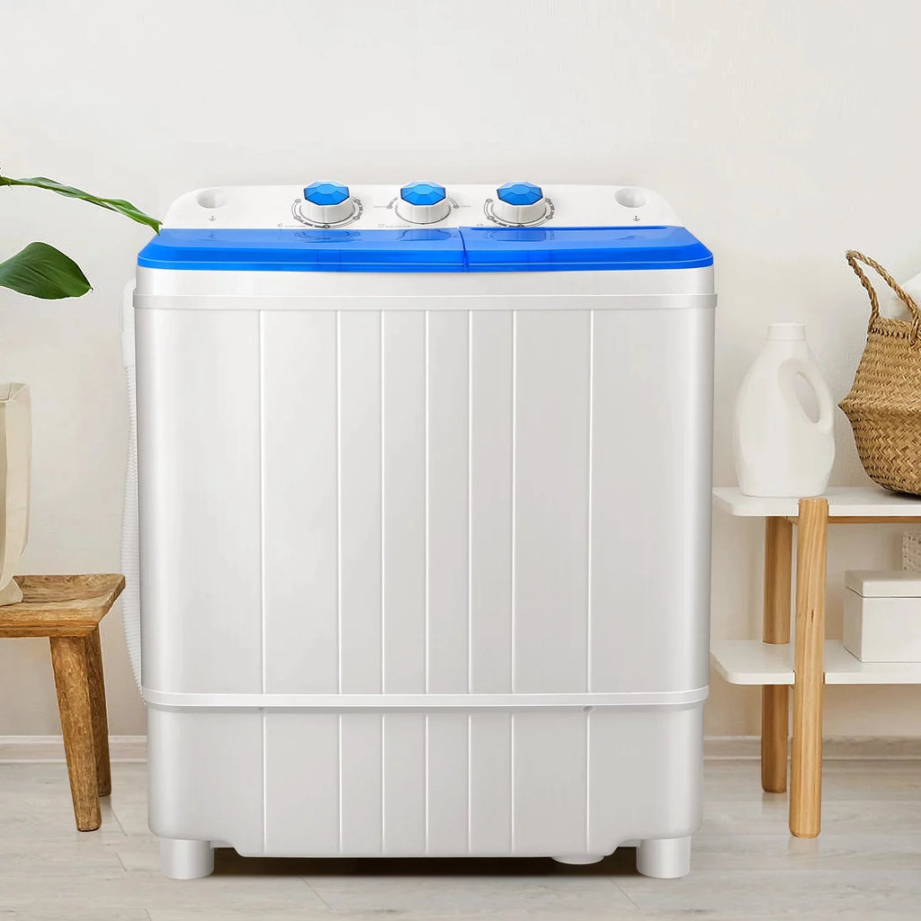 Mini Washing Machine, 11lbs Washer & 6.6lbs Spin Dryer Combo, Compact Washer Machine with Drain Pump E9561