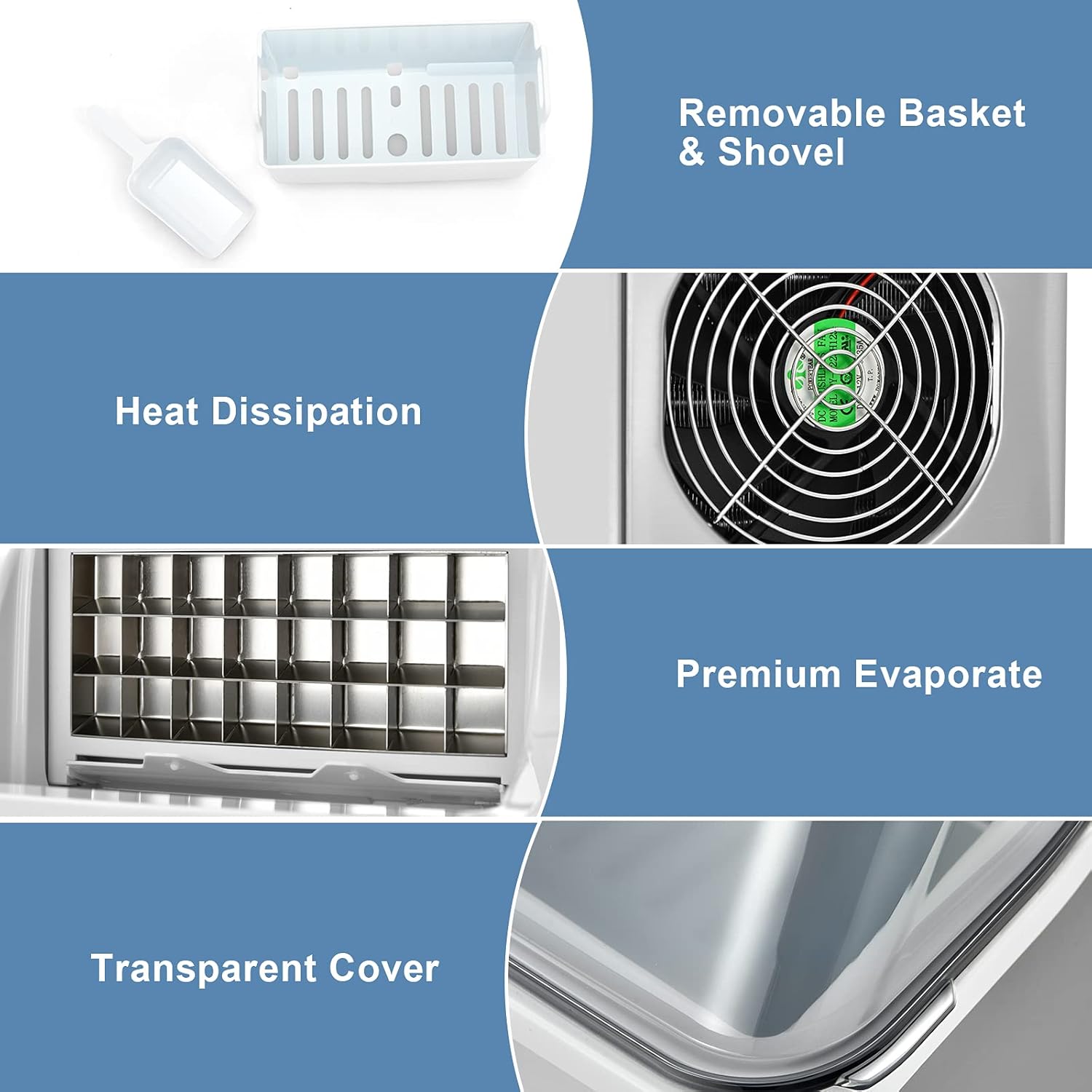 40LBS/24H Portable Compact Ice Machine with Auto Self-Cleaning Function B32166