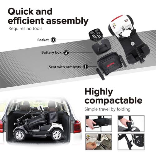 Compact 4 Wheel Electric Mobility Scooter (Black) U97682