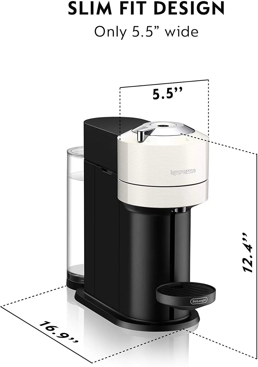 White Nespresso Vertuo Next Coffee and Espresso Machine K88395