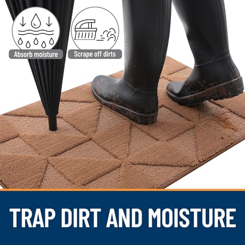 Non-Slip Absorbent Washable Door Mat (59x36 inches, Black) I77972