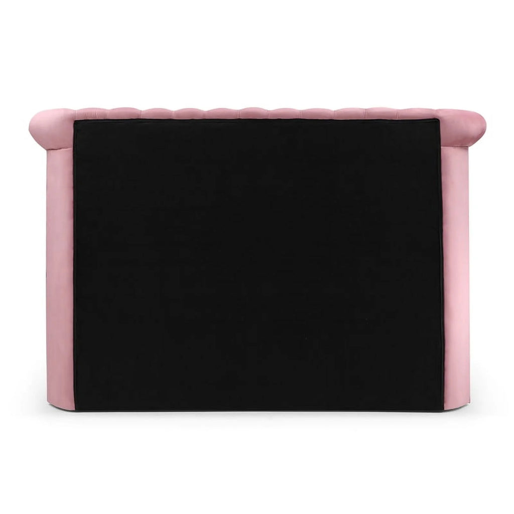 Pink Velvet Upholstered Queen Bed J6964