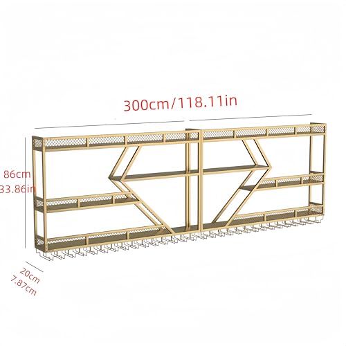 Black 3 Tier Metal Wine Rack with LED Light R908