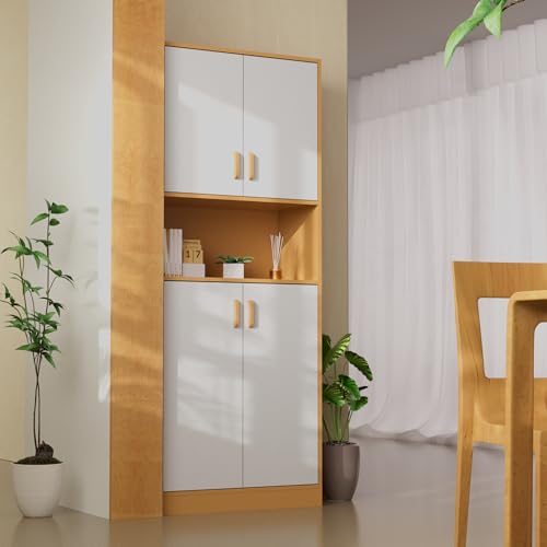 70" Tall Freestanding Wooden Kitchen Pantry Cabinet with Doors P2670