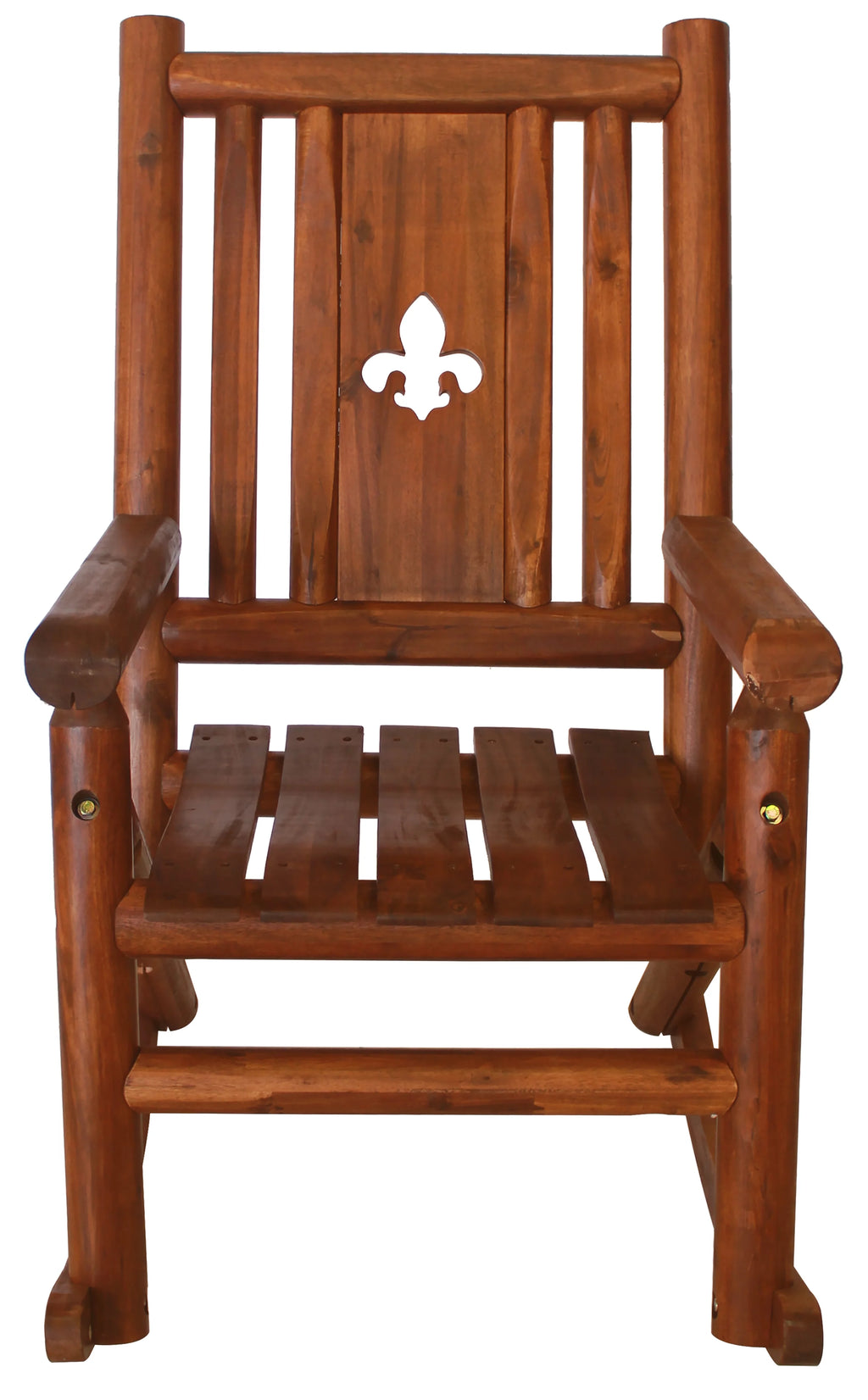Brown Wood Outdoor Patio Rocking Chair I4151