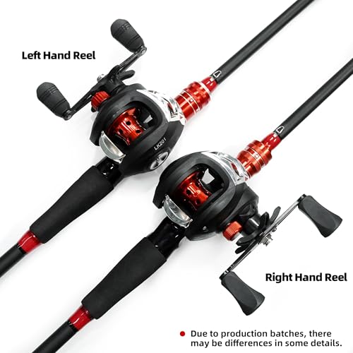 Fishing Rod and Reel Combo, 6 Foot 7 Foot 2-Piece, Fiberglass Carbon Fiber Rod with EVA Handle U55633