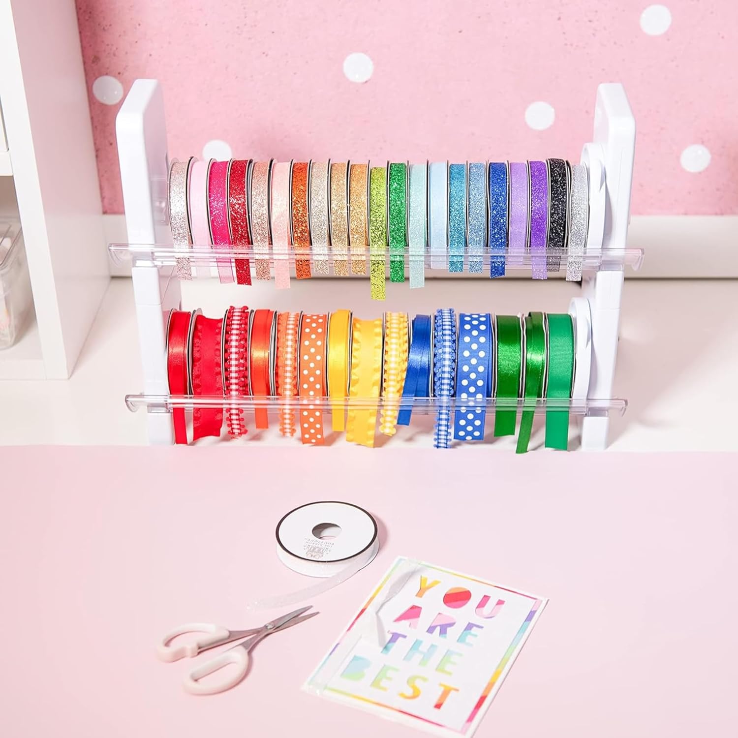 White Ribbon Storage Rack J512148