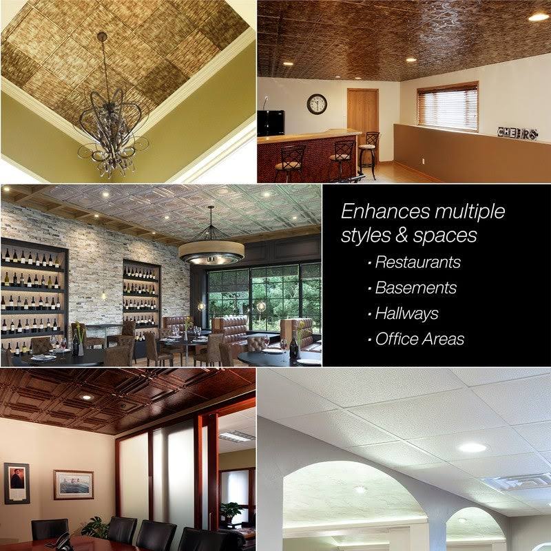 4 Decorative Vinyl 2ft x 2ft Lay in Ceiling Tile in Moonstone Copper (5 Pack) P793966
