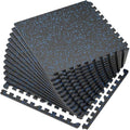 0.56'' Thick 24 Pcs 96 Sq Ft Rubber Top Exercise Equipment Mats, Black V52987