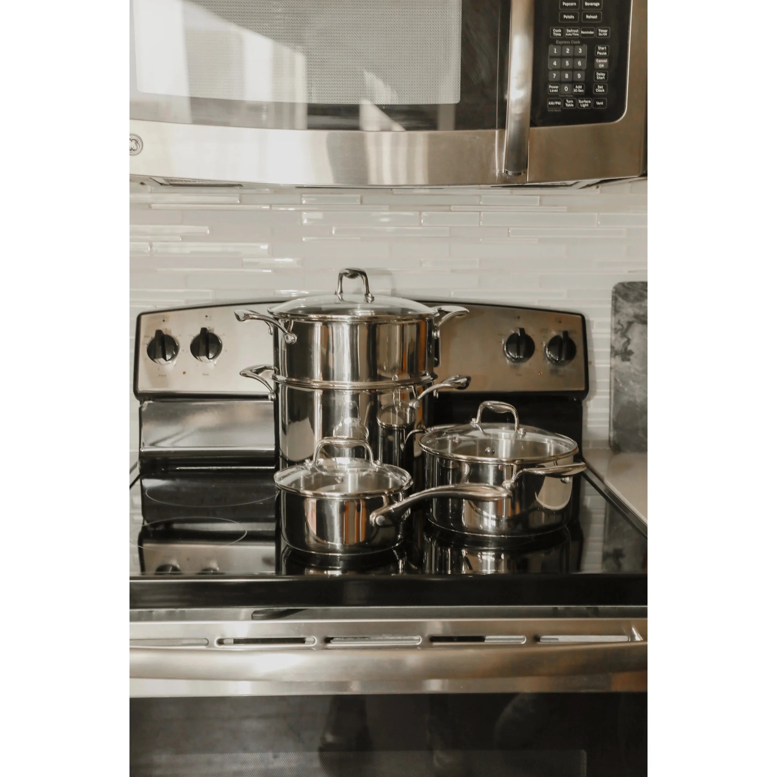 10-Piece Non-Stick Stainless Steel Cookware Set U3406