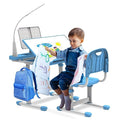 Green Height-Adjustable Kids Desk and Chair Set Q153