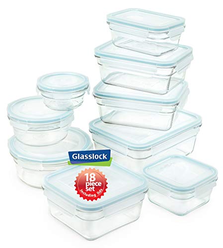 18pc Tempered Glass Storage Container Set Airtight BPA Free H171989