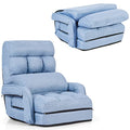 Grey Folding Chaise Lounge Sofa with Adjustable Backrest N54742