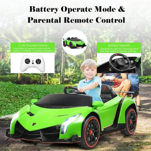 Green 12V 2-Seater Licensed Lamborghini Kids Ride on Car with RC Q303920