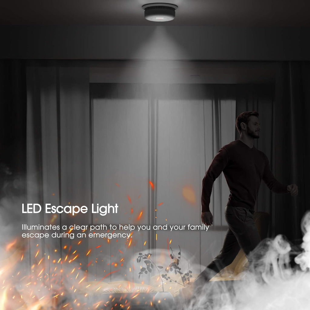 10-Year Battery Smoke Detector with Escape Light M12715