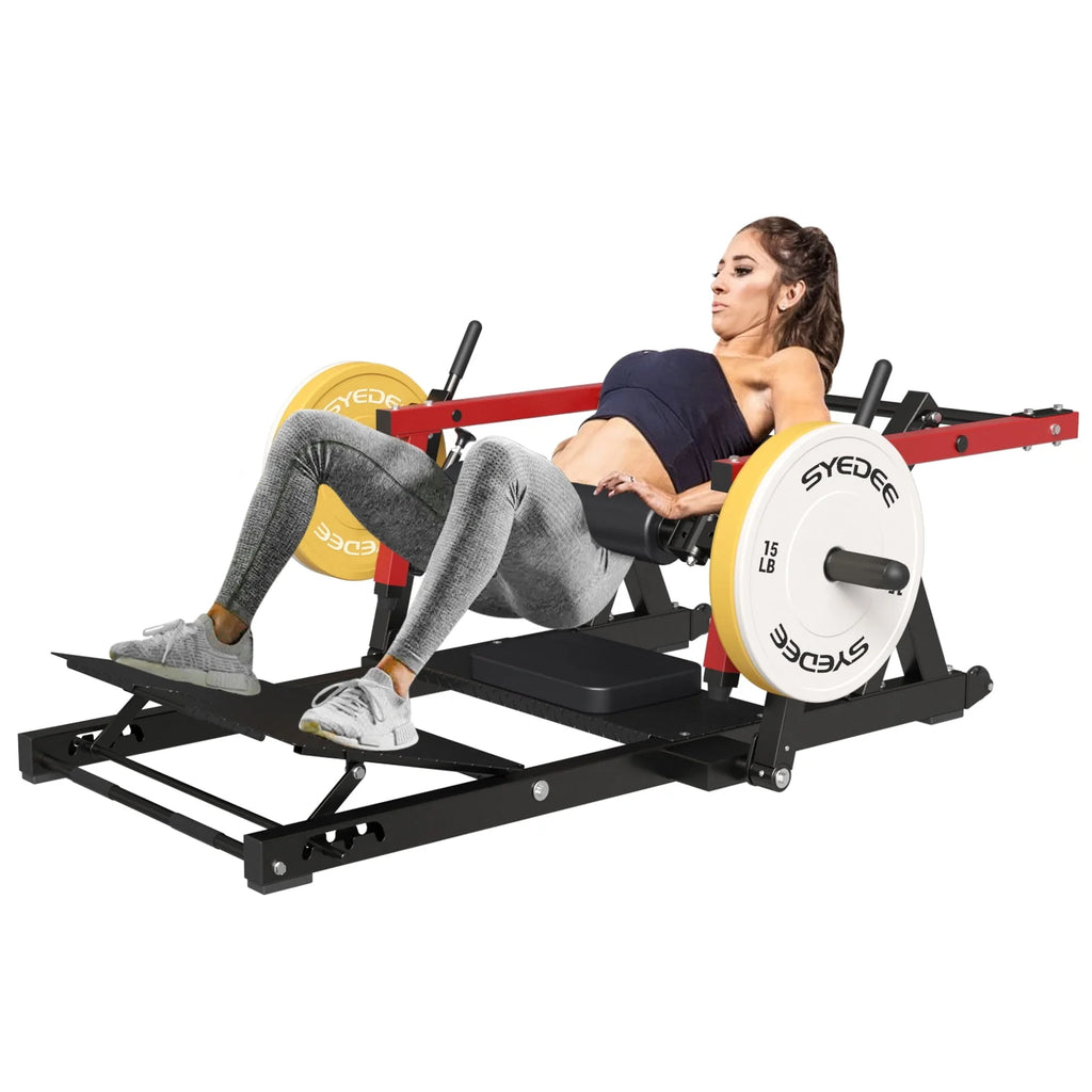 Red Heavy Duty Plate-Loaded Hip Thrust Machine A3116