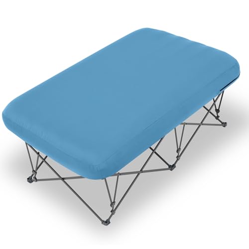 Folding Camping Cot with Inflatable Air Mattress and Carry Bag Y40293