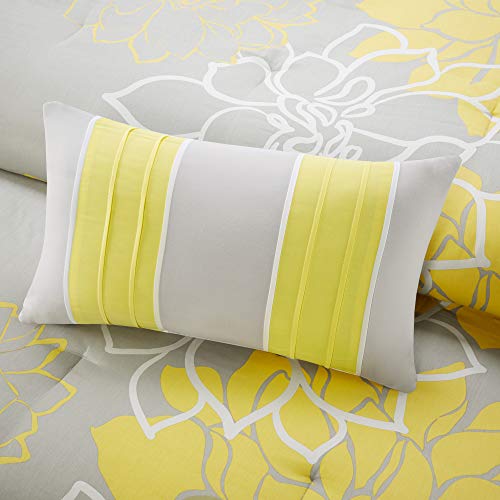 Grey/Aqua Cal King 7 Piece Sateen Cotton Comforter Set K23074