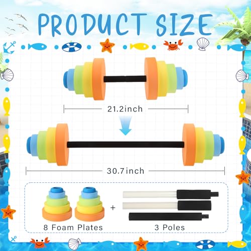 Adjustable Aquatic Exercise Dumbbells with 4 EVA Foam B529