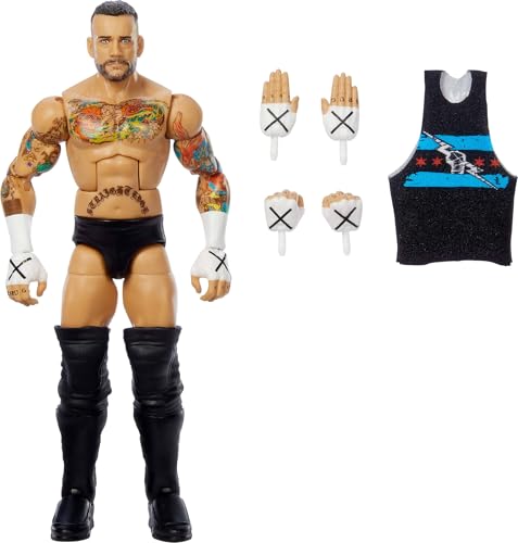 WWE Elite Action Figure & Accessories Set, 6-inch Collectible with Swappable Hands R70332