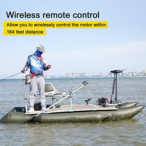 Black 12V 55LBS 48inch Bow Mount Trolling Motor with Remote Control L30099