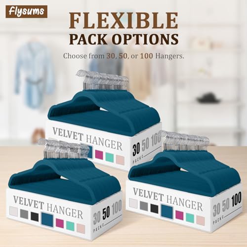 50 Pack Black Rubber Coated Plastic Hangers I714164