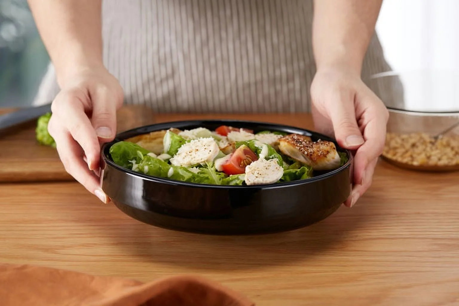Black 47 oz Ceramic Pasta Bowls Set of 4 Z989298