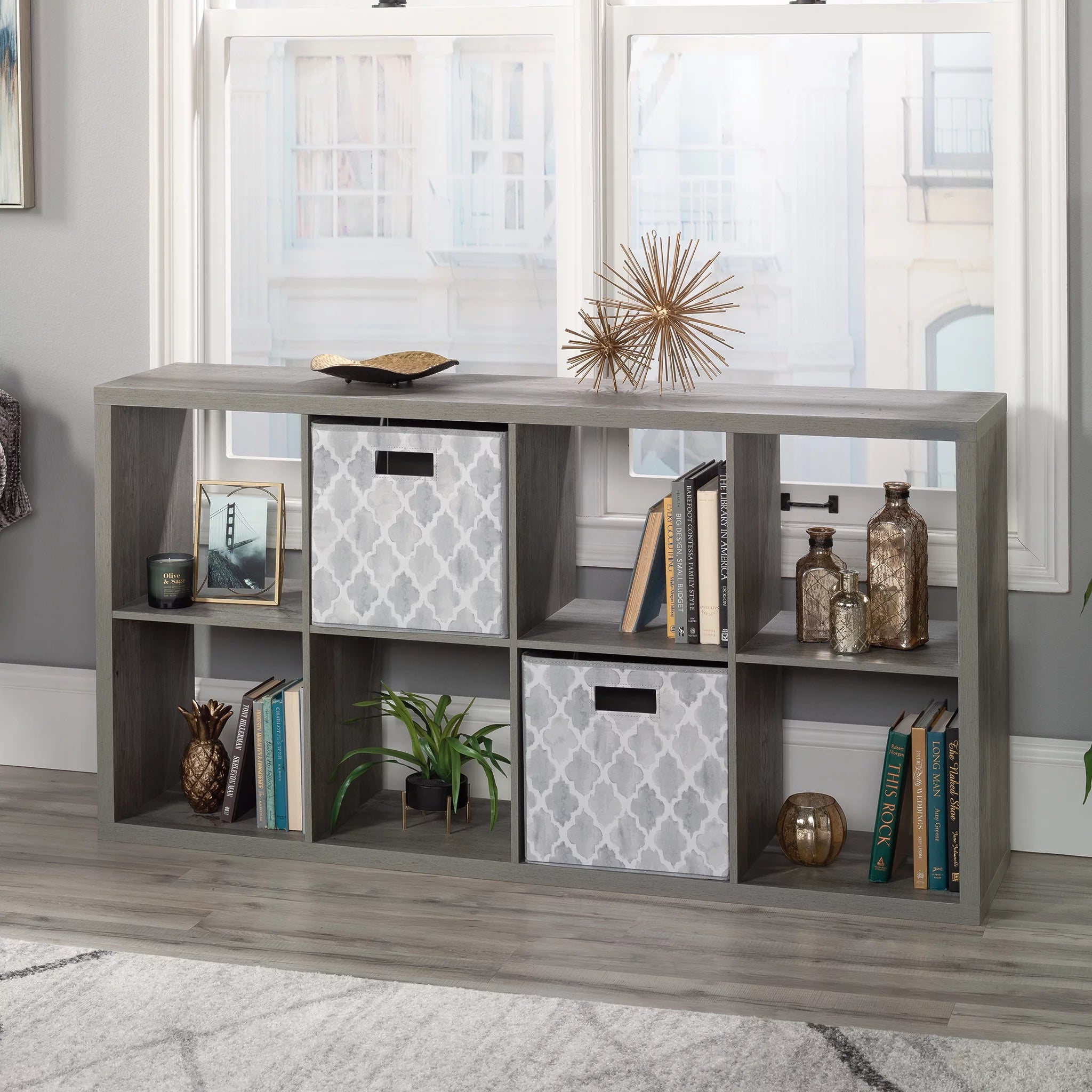 8-Cube Organizer Storage Bookshelf, Mystic Oak Finish Z280