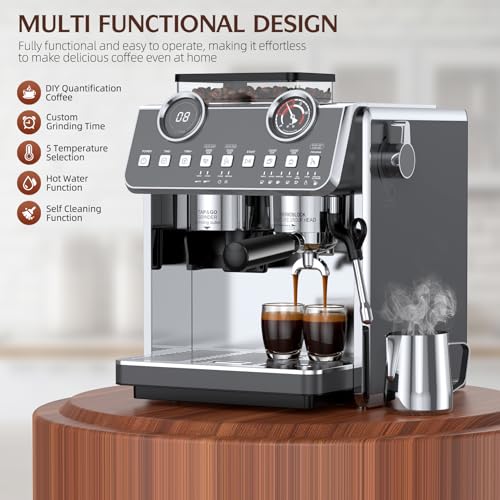 20 Bar 58mm Stainless Steel Espresso Machine with Grinder Z66532