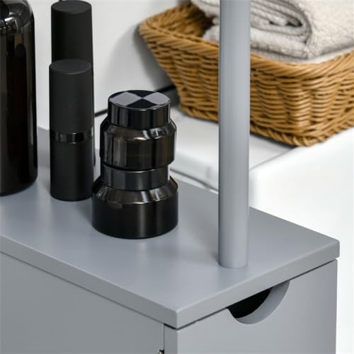Slim Bathroom Cabinet with 3 Drawers Narrow Tall Freestanding Storage Shelf O45731